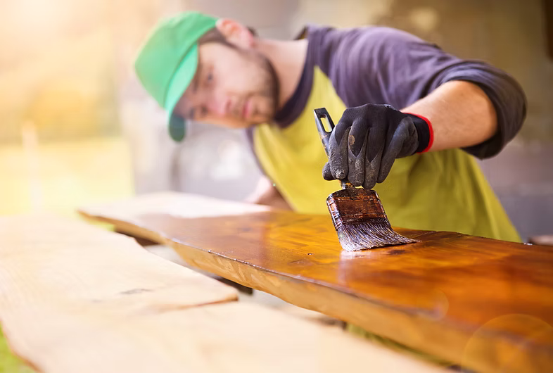 Wood finishes and interior barn details